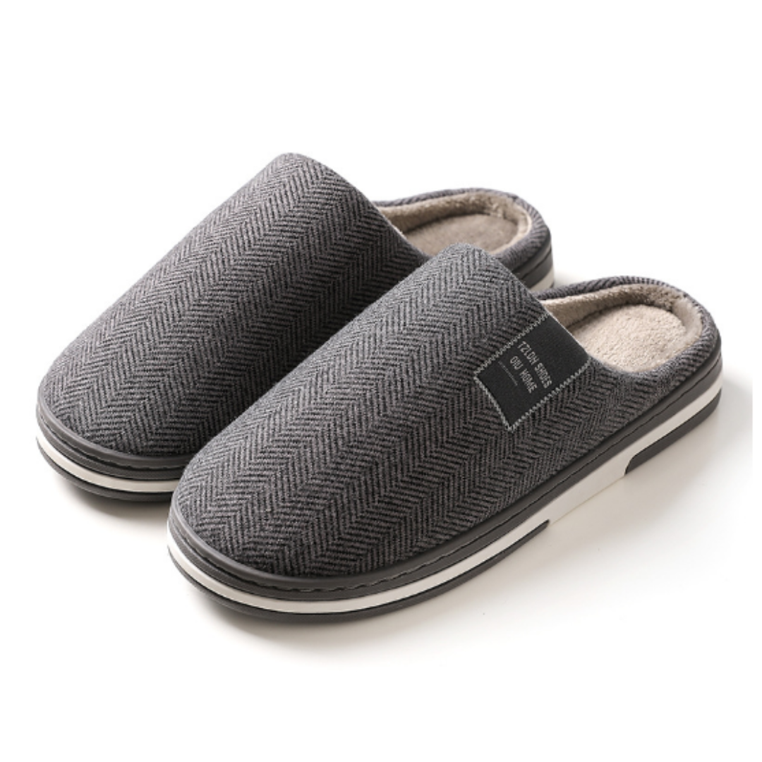 Herren Hausschuhe Plüsch Slip-On Komfortschuhe