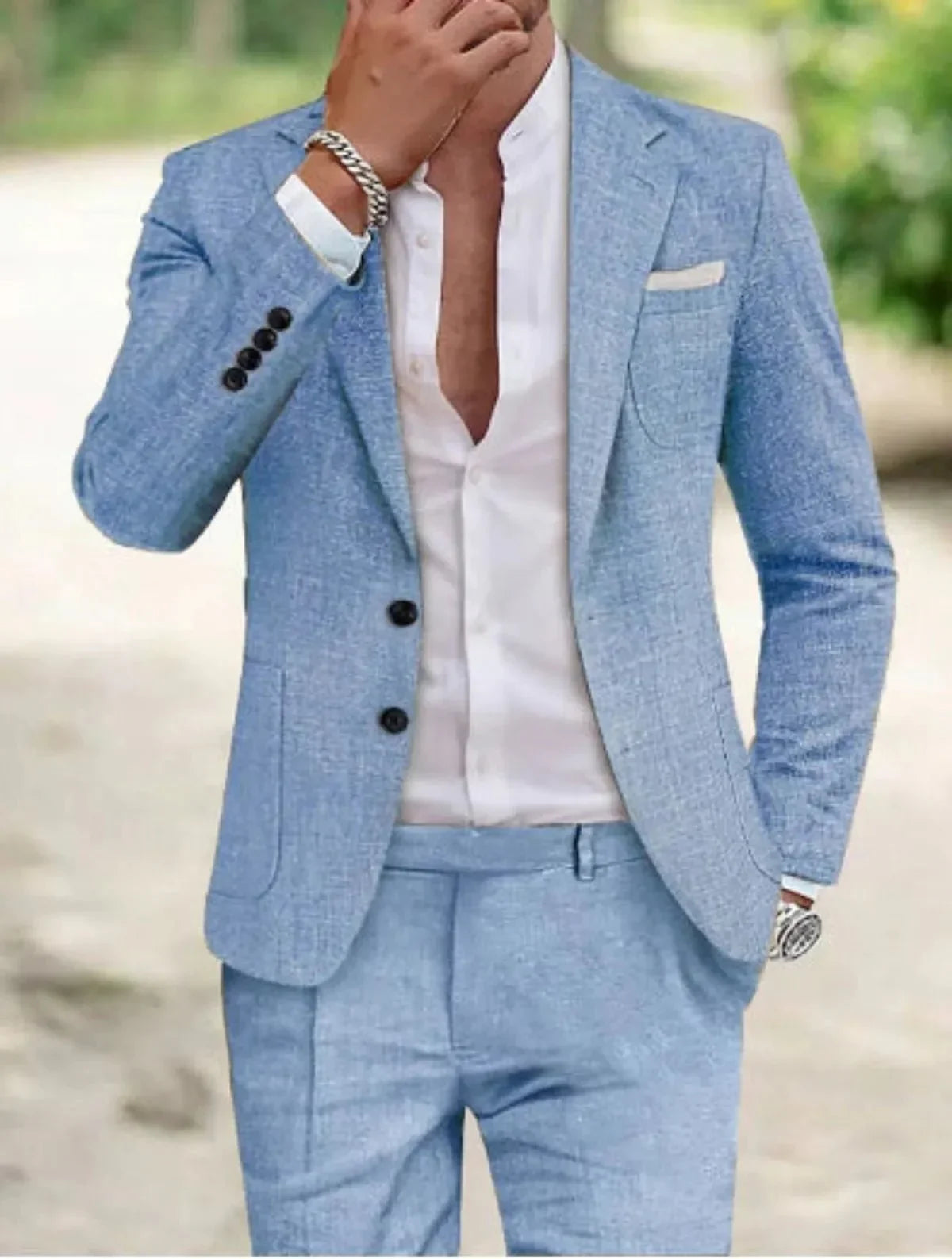 Herren Klassischer Zweiknopf Anzug Set