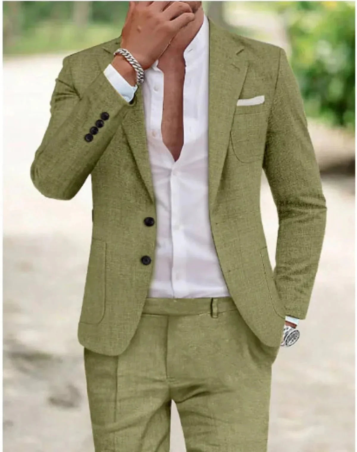 Herren Klassischer Zweiknopf Anzug Set