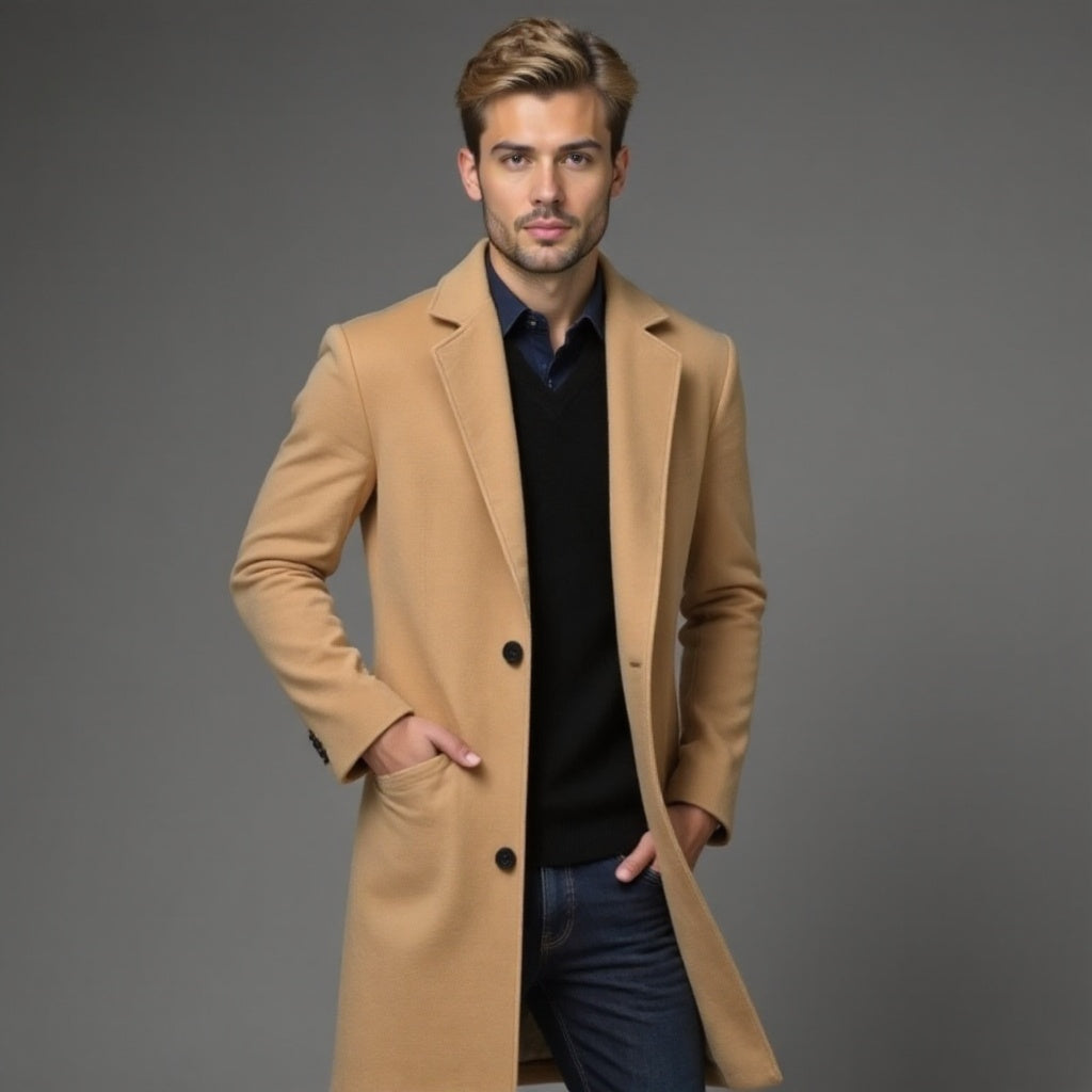 Herren Wintermantel Slim Fit Klassisch