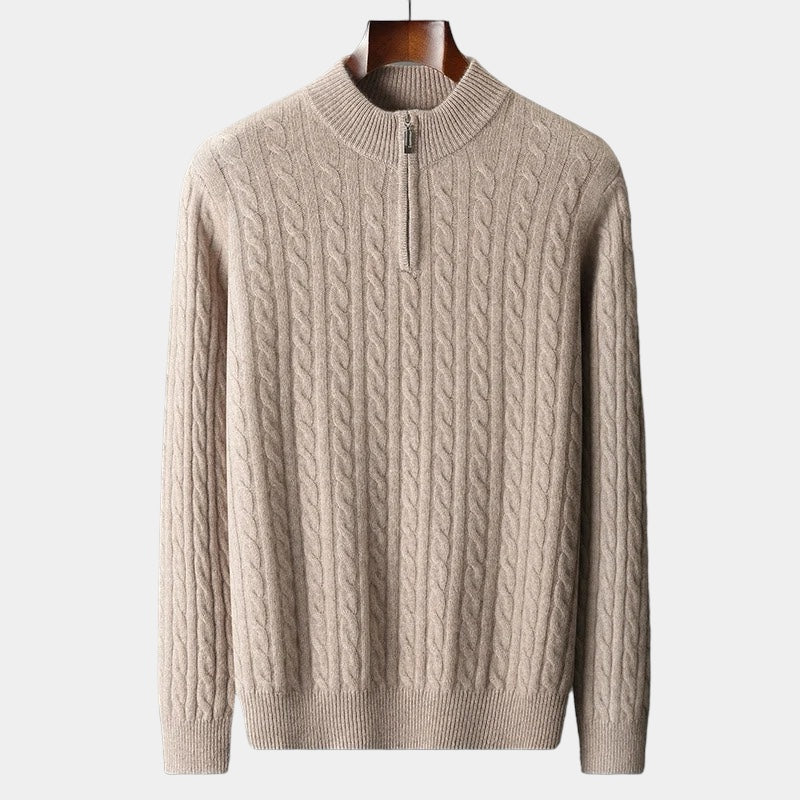 Herren Pullover Halb-Reißverschluss Strukturierte Maschen - Norvielle