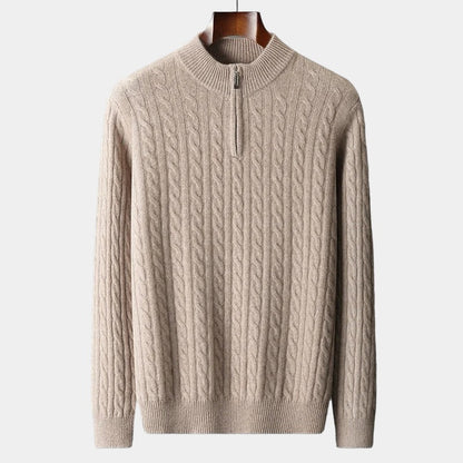 Herren Pullover Halb-Reißverschluss Strukturierte Maschen - Norvielle