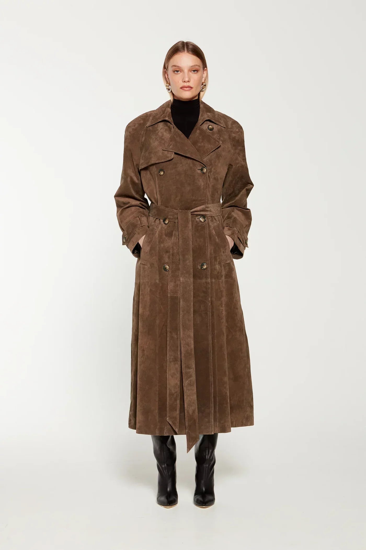 Lilu Damen Wildleder Trenchcoat - Norvielle