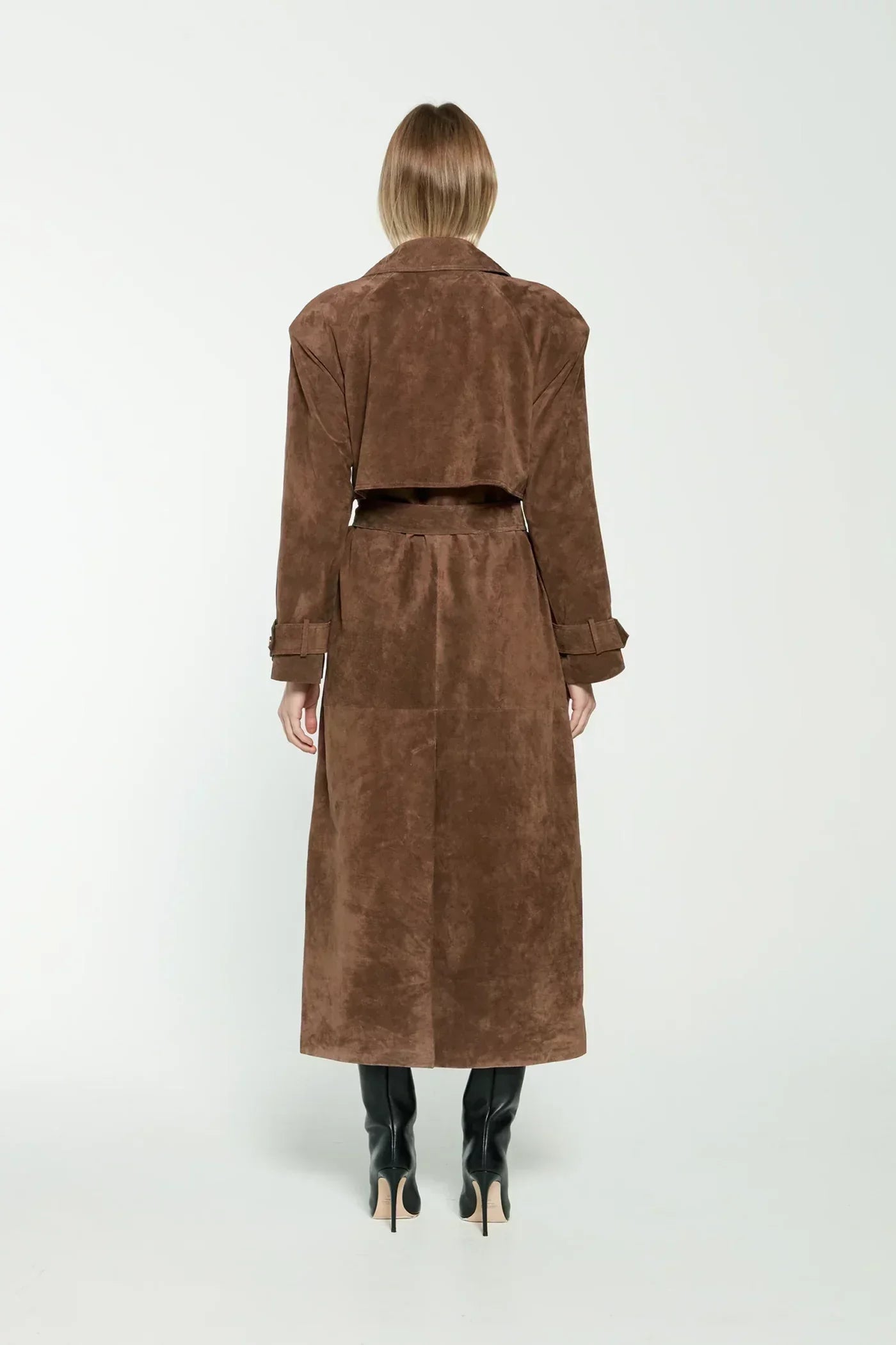 Lilu Damen Wildleder Trenchcoat