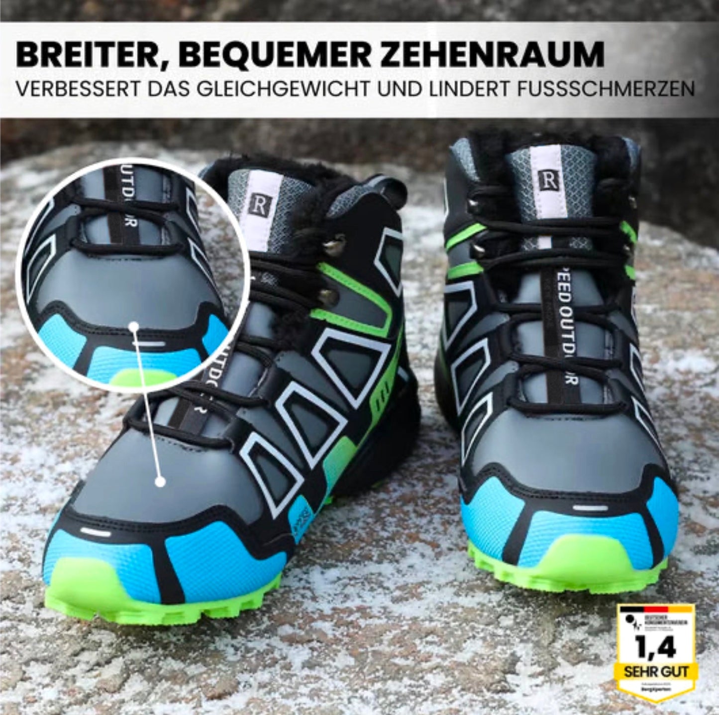 Ergonomische Wanderstiefel Hallux Valgus Schuhe OrthoTrekking Pro