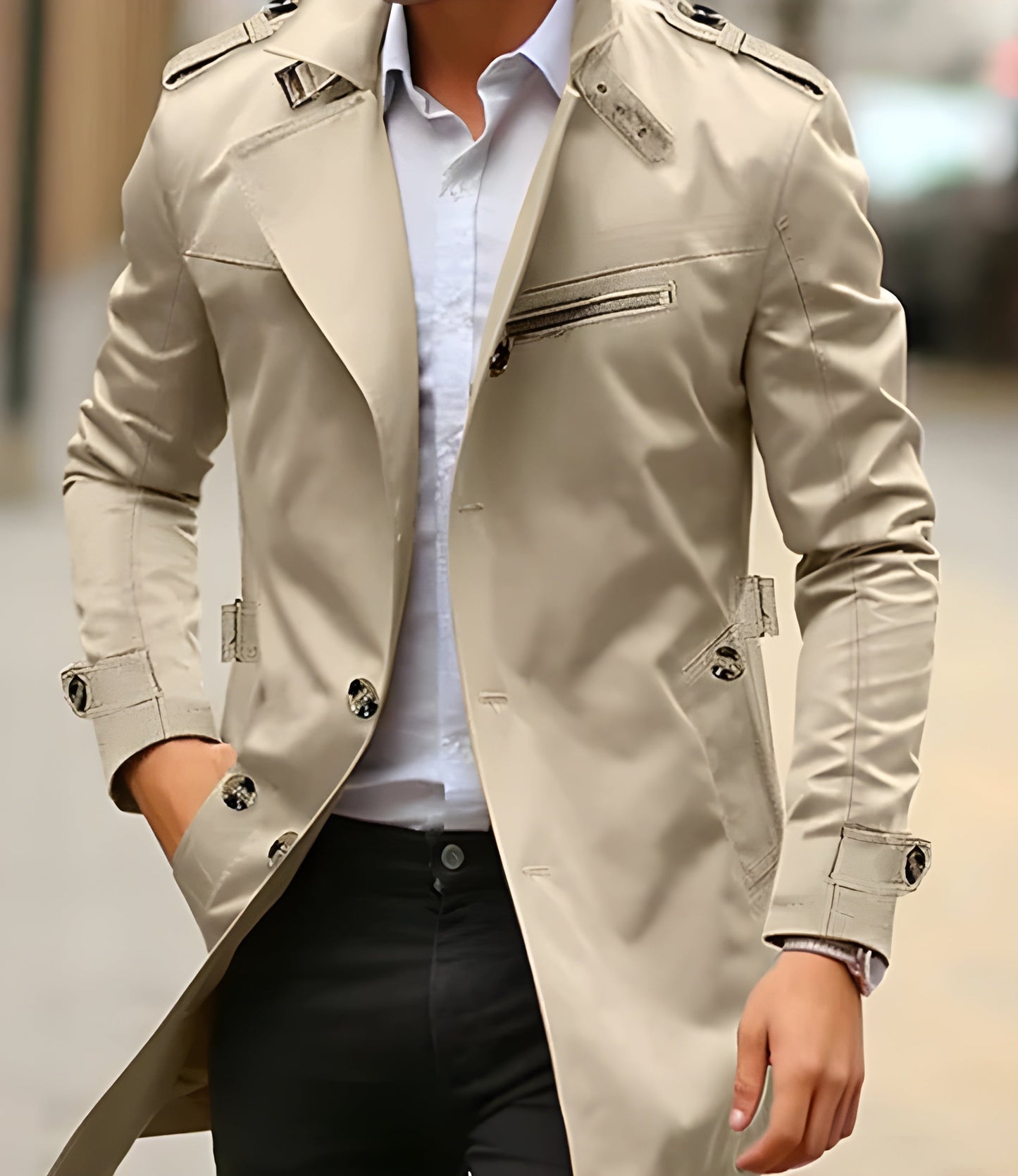 Norvielle Herren Trenchcoat Stilvoll