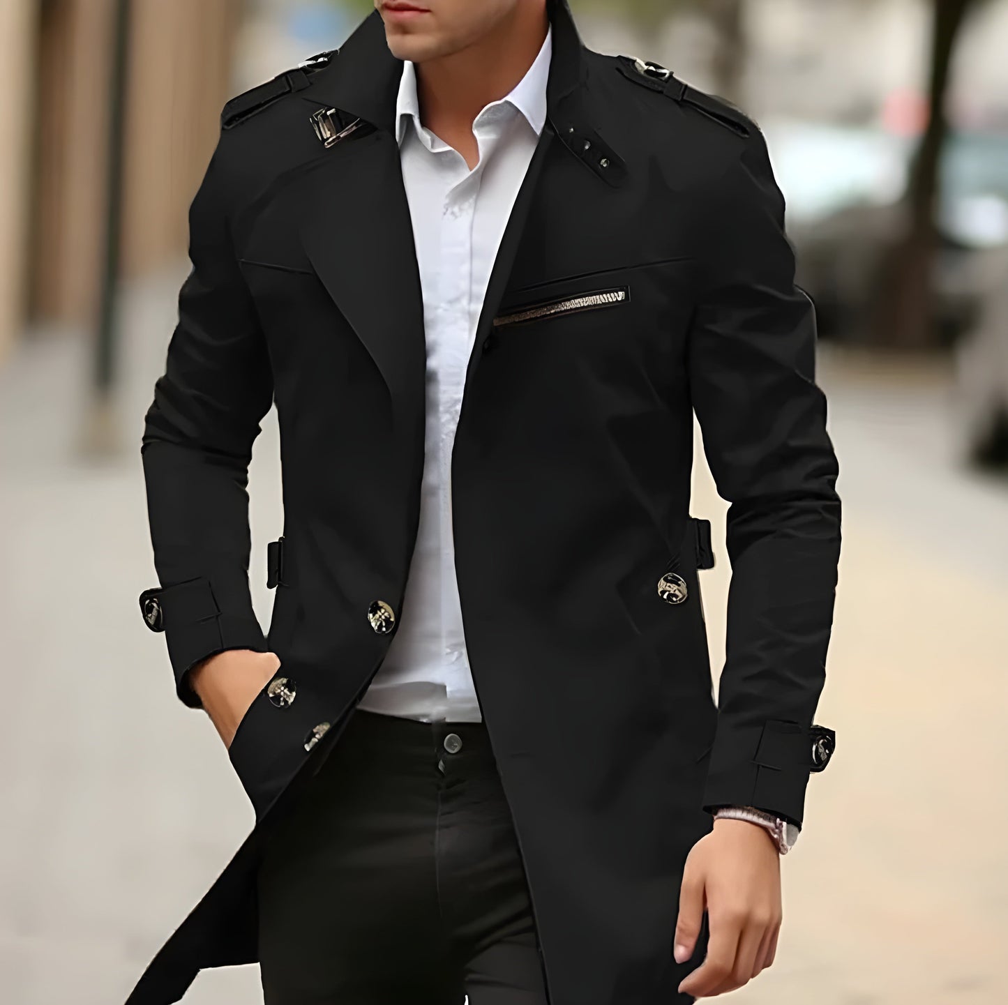 Norvielle Herren Trenchcoat Stilvoll