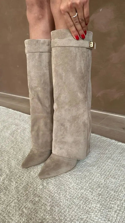 Damen Stiefel Elegantes Design Leder