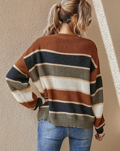 Serenelle Damen Oversize-Pullover Strick Weich Grau