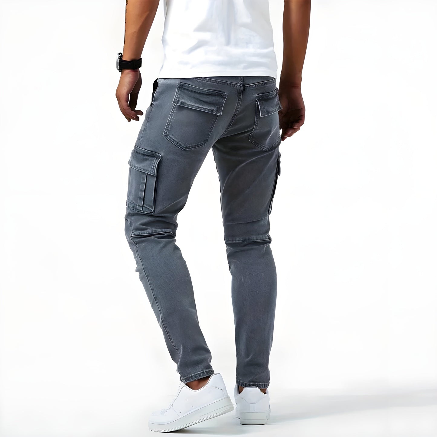 Herren Cargohose Slim Fit Mehrfachtaschen