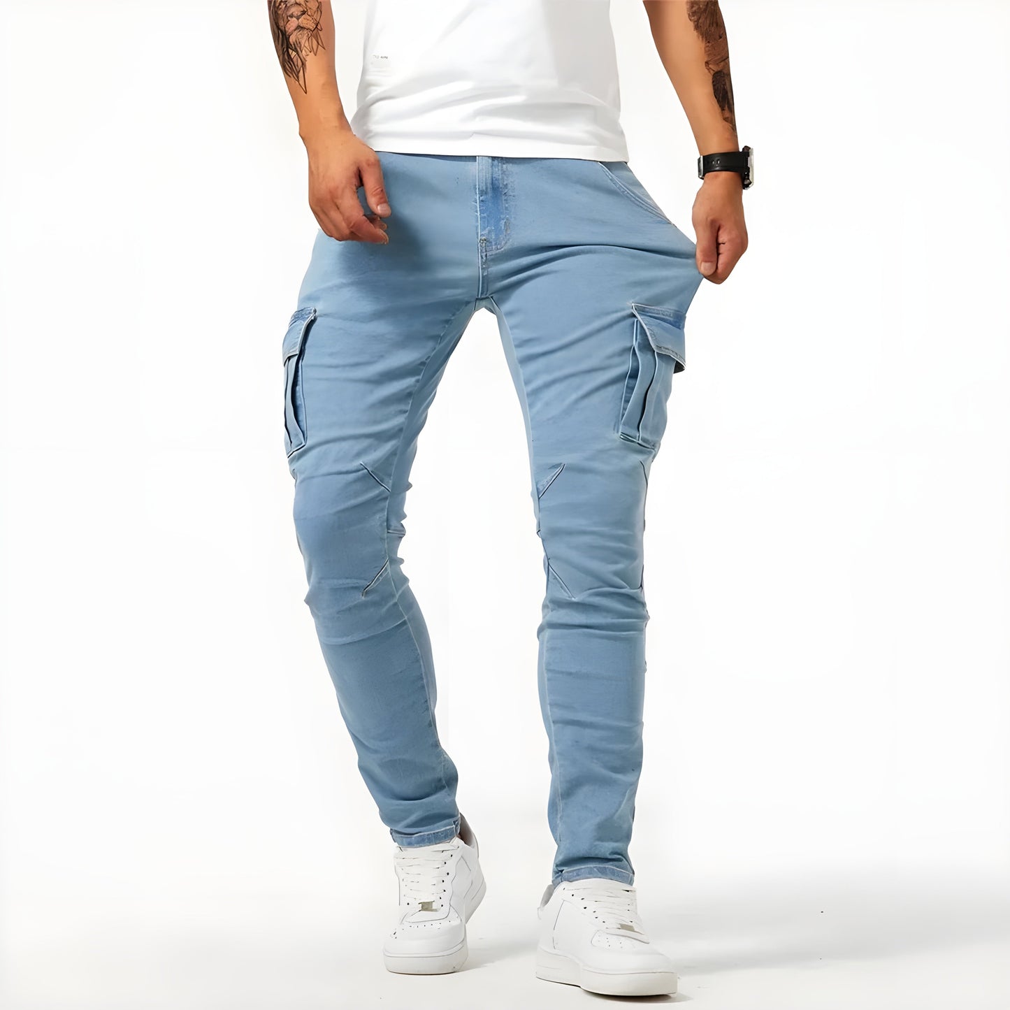 Herren Cargohose Slim Fit Mehrfachtaschen
