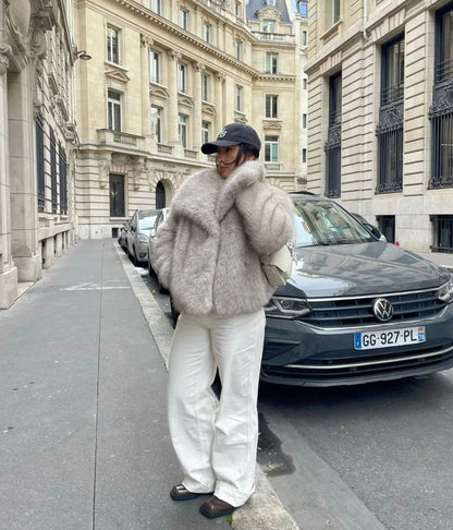 Damen Oversize Felljacke Kuschelig