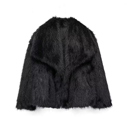 Damen Oversize Felljacke Kuschelig