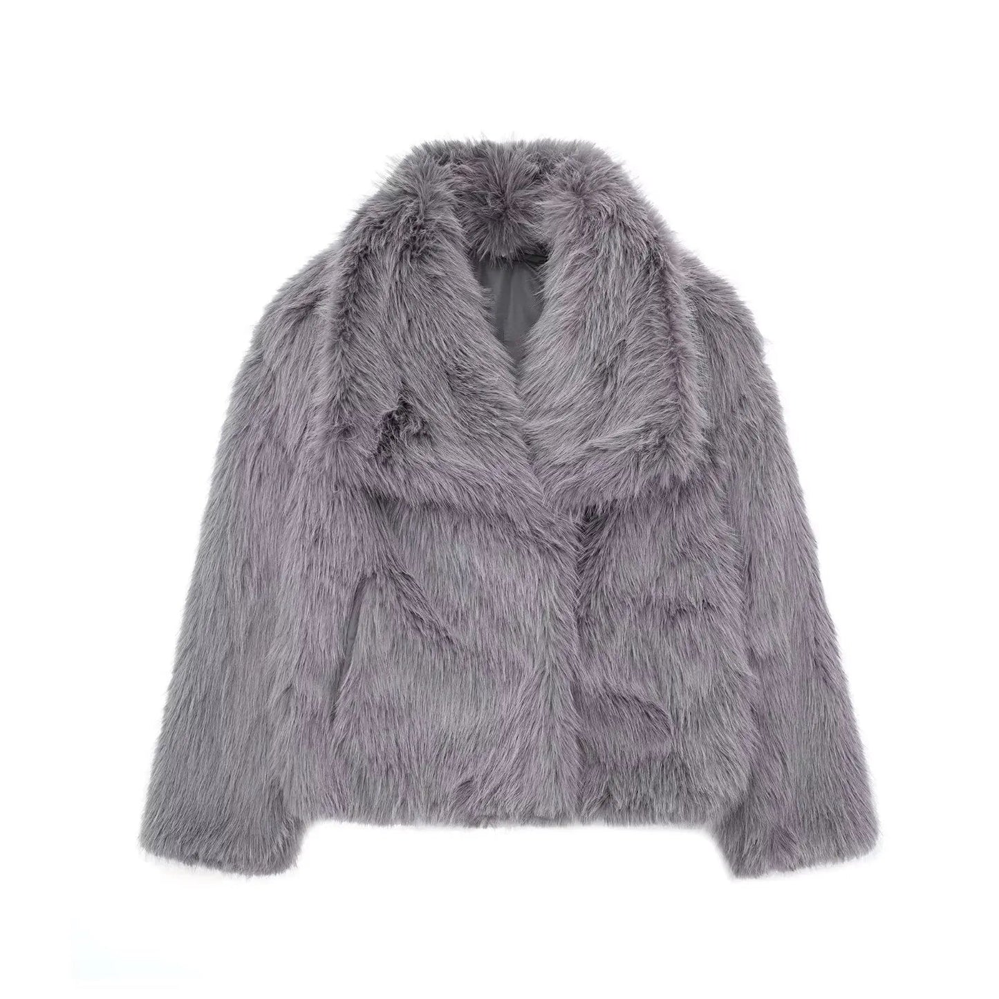 Damen Oversize Felljacke Kuschelig