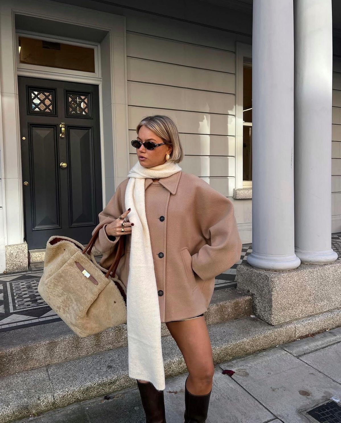 Damen Wintermantel Oversized Gerade Geschnitten