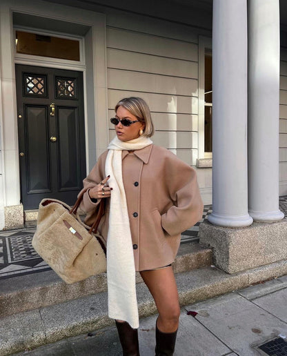 Damen Wintermantel Oversized Gerade Geschnitten