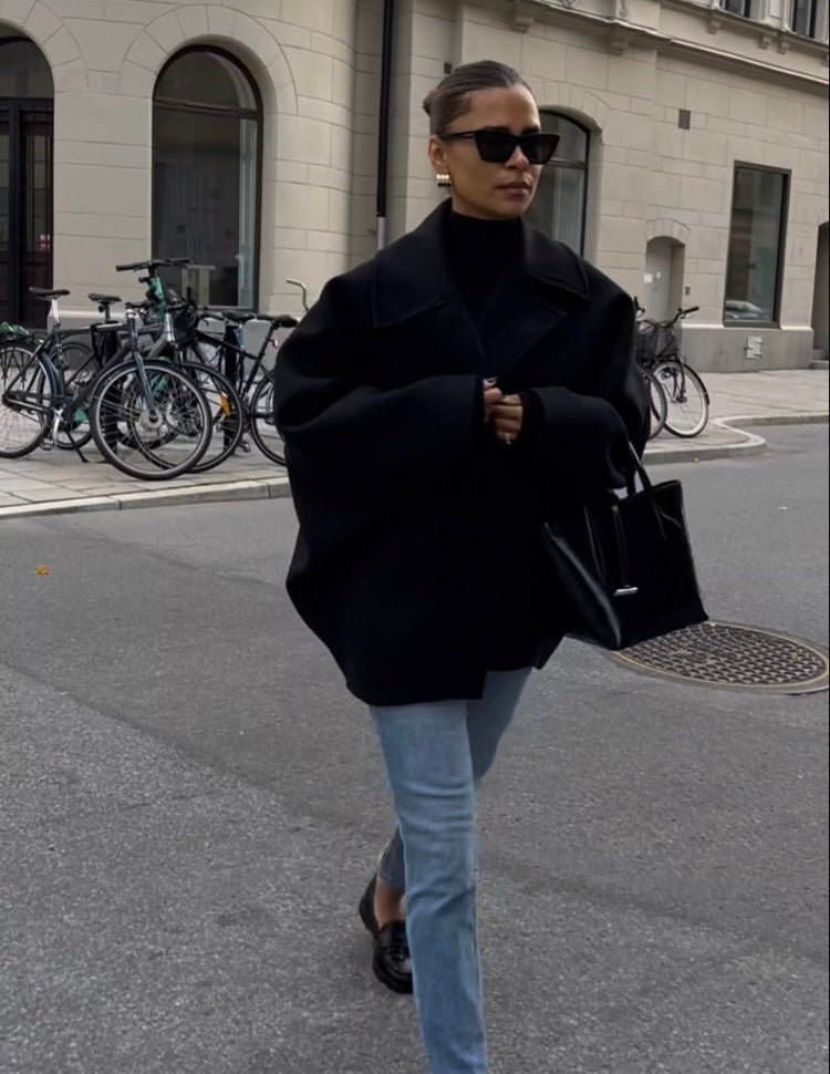 Damen Wintermantel Oversized Gerade Geschnitten