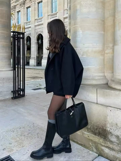 Damen Wintermantel Oversized Gerade Geschnitten