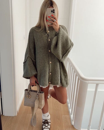 Norvielle Damen Oversized Wollcardigan Stilvoll