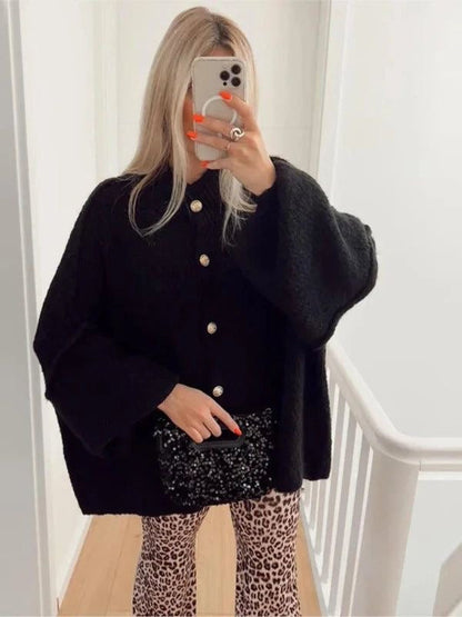 Norvielle Damen Oversized Wollcardigan Stilvoll