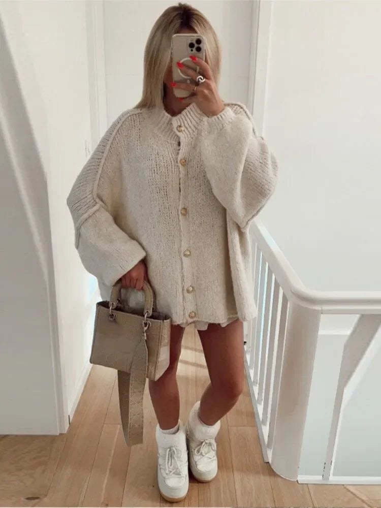 Norvielle Damen Oversized Wollcardigan Stilvoll