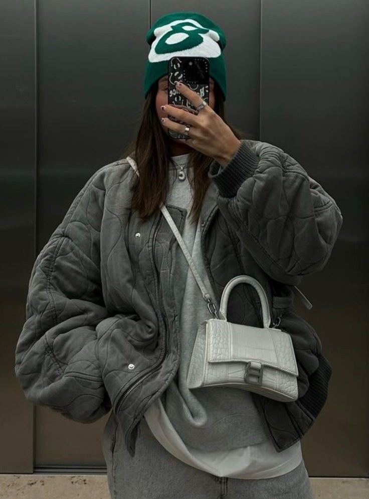 Lureva Damen Oversized Steppjacke Quilted Bomber