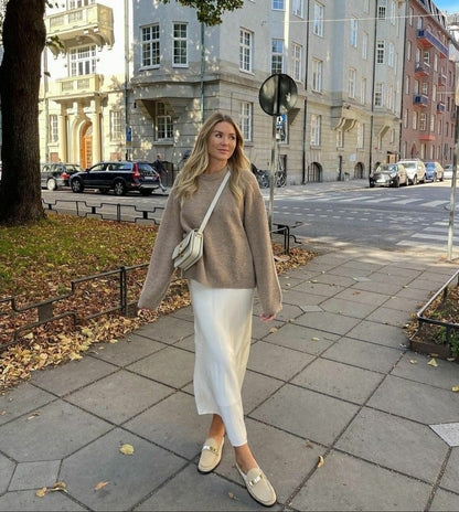 Damen Maxi-Rock Strukturiert