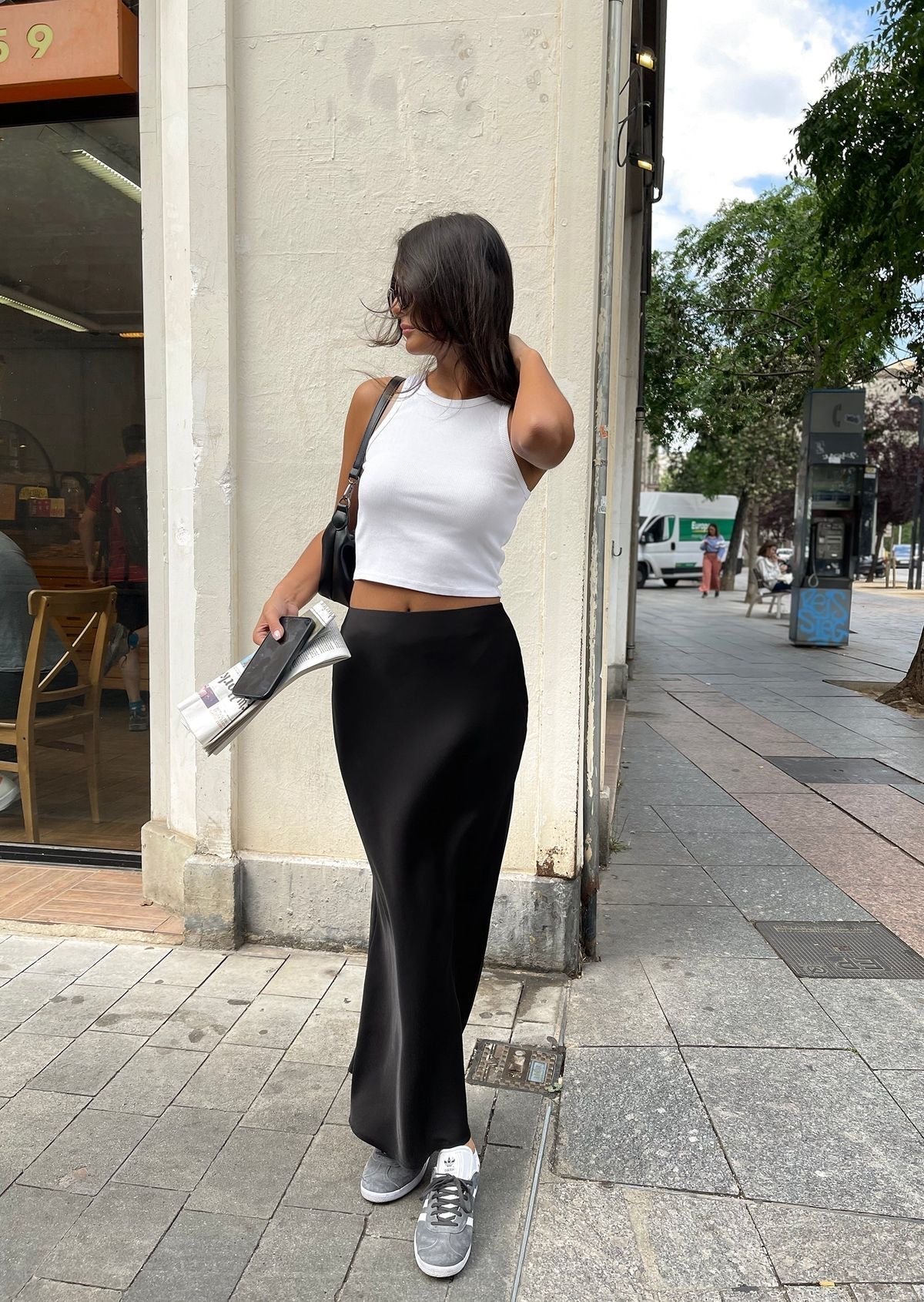 Damen Maxi-Rock Strukturiert