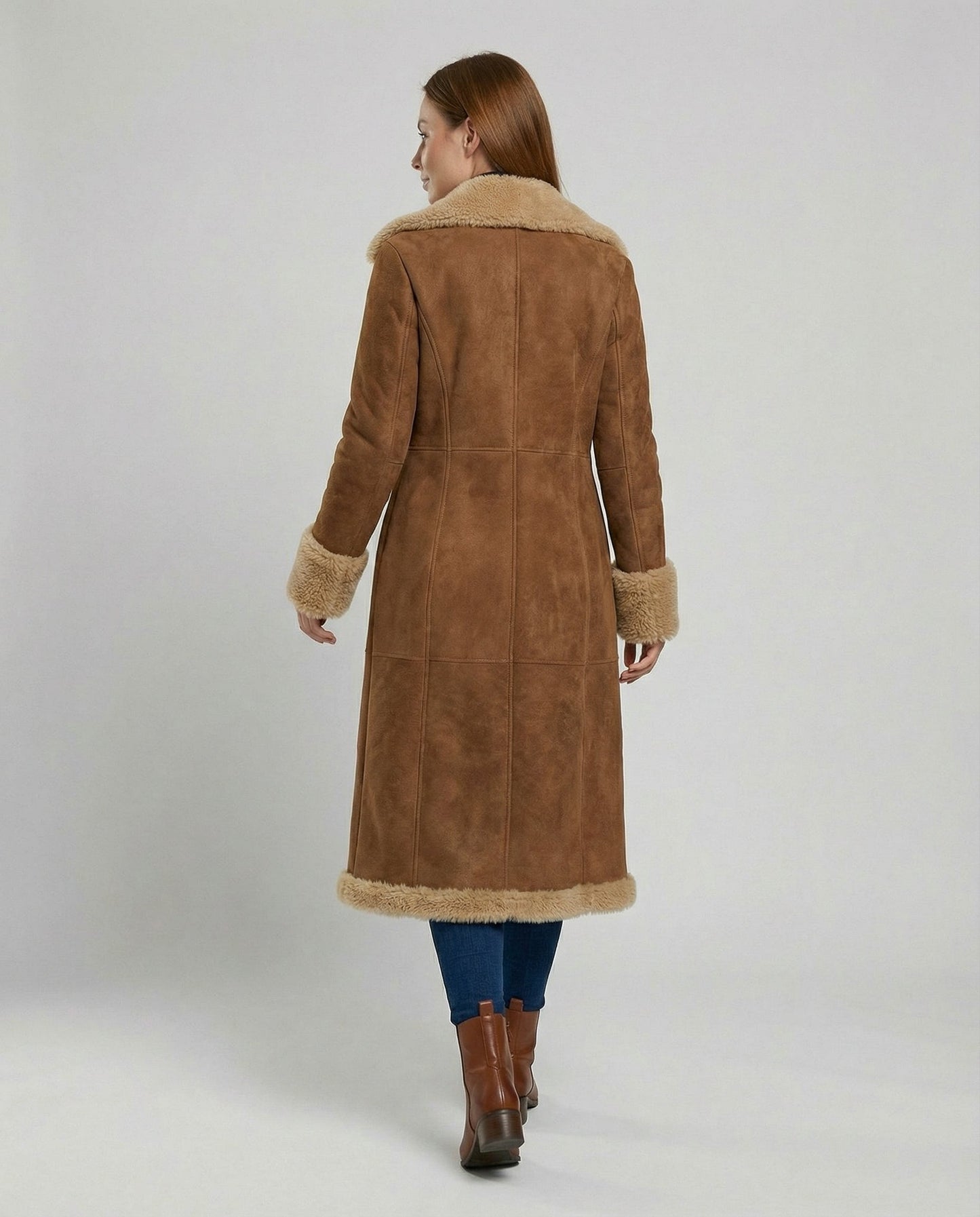 Damen Trenchcoat Wildleder Elegant
