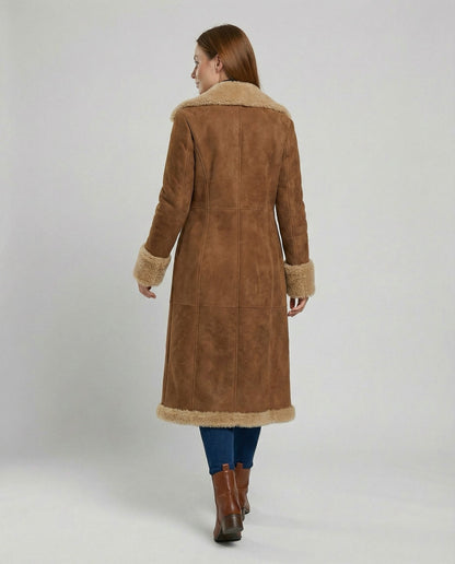 Damen Trenchcoat Wildleder Elegant