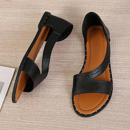 Damen Sommer-Sandalen Offene Spitze Geschlossene Ferse Bequem Flach