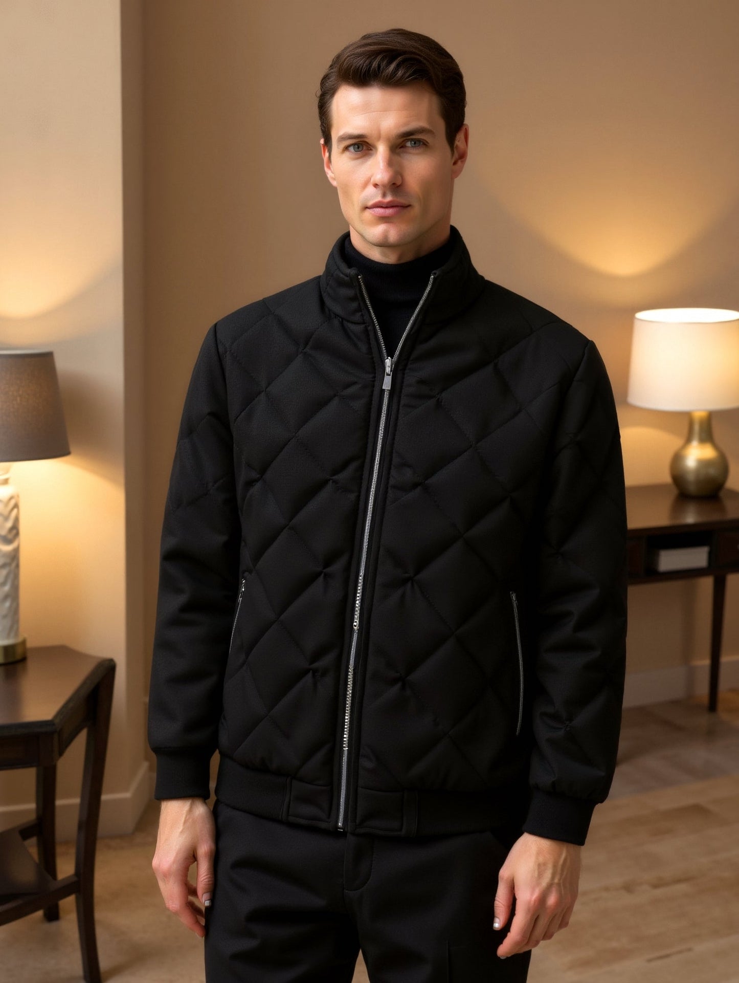 Herren Steppjacke Dunkel Steppstruktur - Norvielle