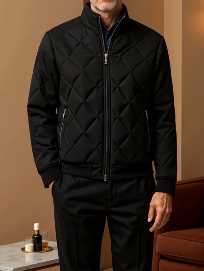 Herren Steppjacke Dunkel Steppstruktur