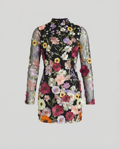Damen Minikleid Floral Muster