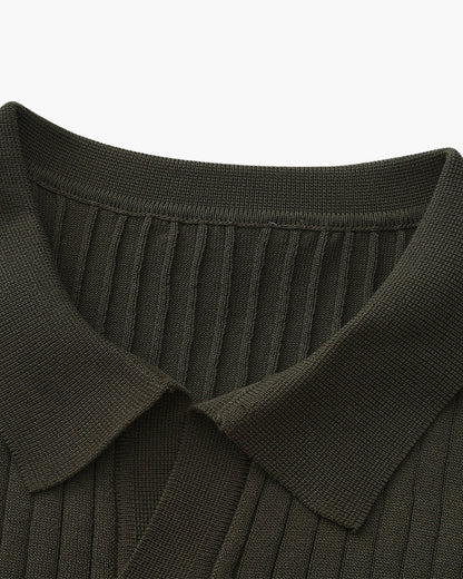 Herren Poloshirt Feinribtrikot Kurzarm Weiß