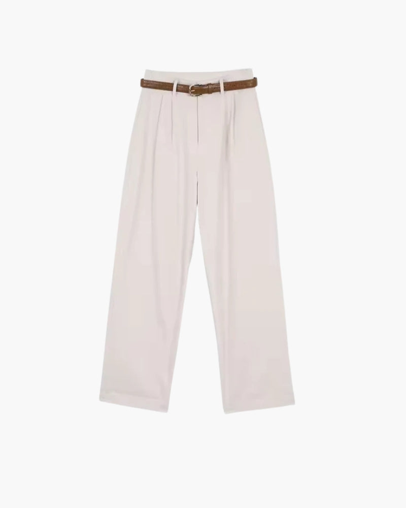 Damen High-Waist Baggy-Hosen Plissiert Mit Gürtel - Norvielle