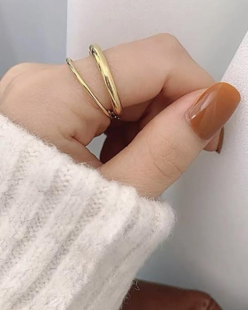 Goldener Unendlicher Bandring Glänzend