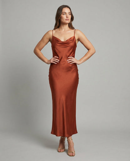 Damen Satin-Kleid Elegant - Norvielle