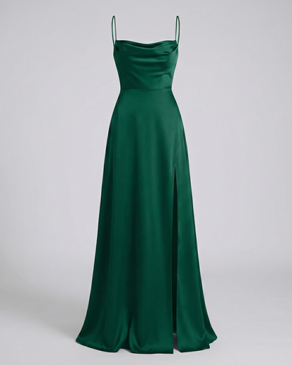 Damen Maxi Abendkleid Hochschlitz
