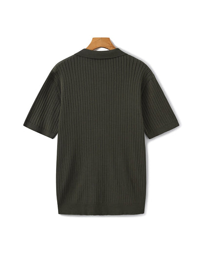 Herren Poloshirt Feinribtrikot Kurzarm Weiß