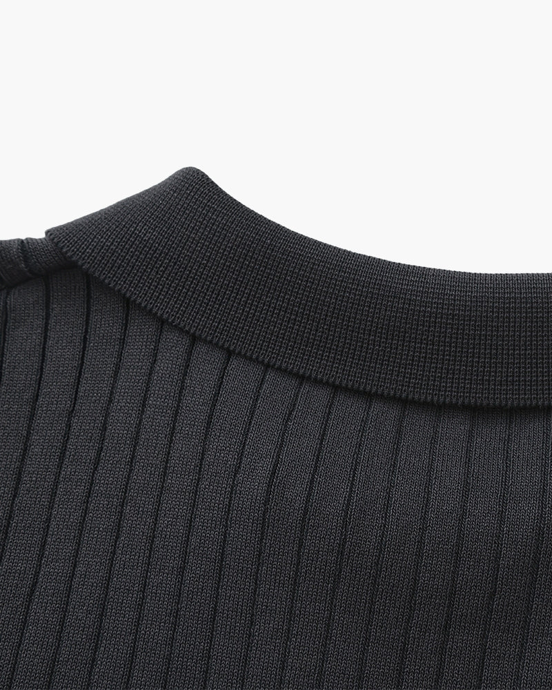 Herren Poloshirt Feinribtrikot Kurzarm Weiß