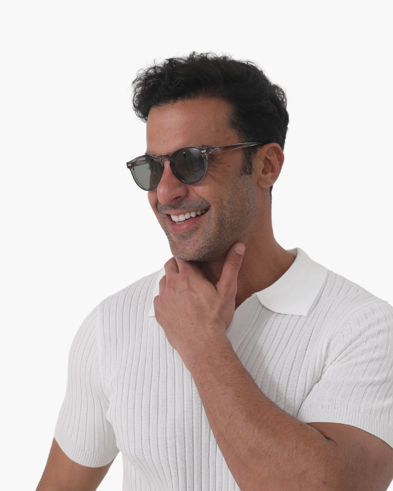Herren Runde Sonnenbrille Polarisiert UV-Schutz
