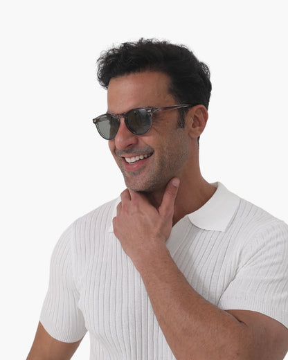 Herren Runde Sonnenbrille Polarisiert UV-Schutz