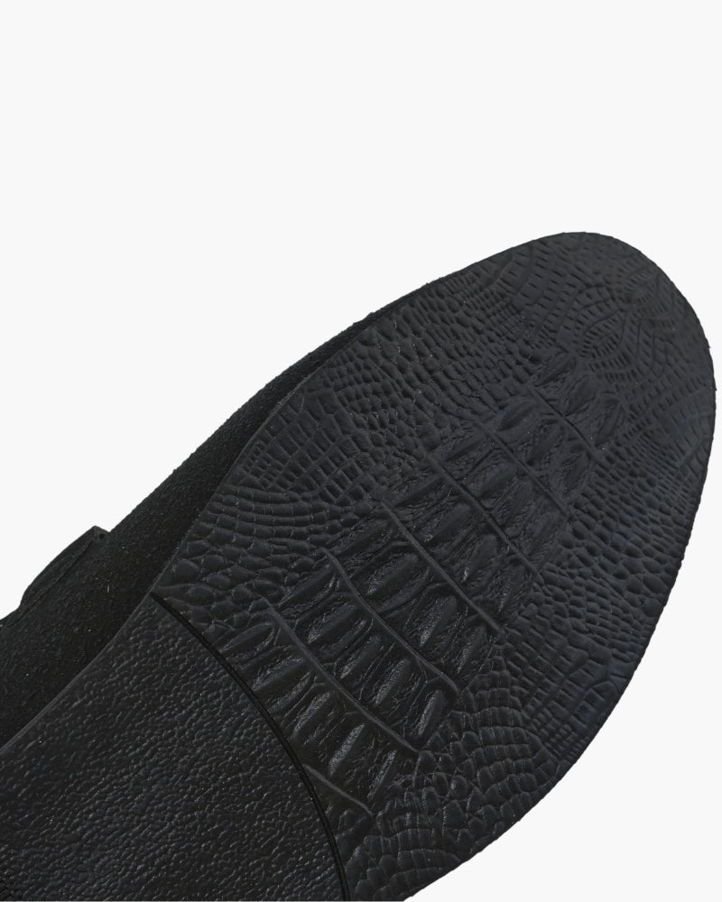 Herrenschlappen Wildleder Elegant Metall Detail