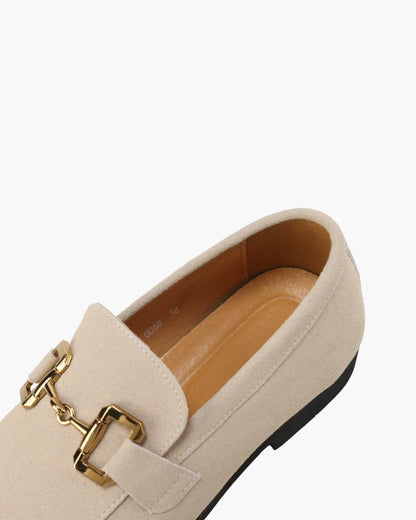 Elias Herren Loafer Wildleder Edles Metall Detail