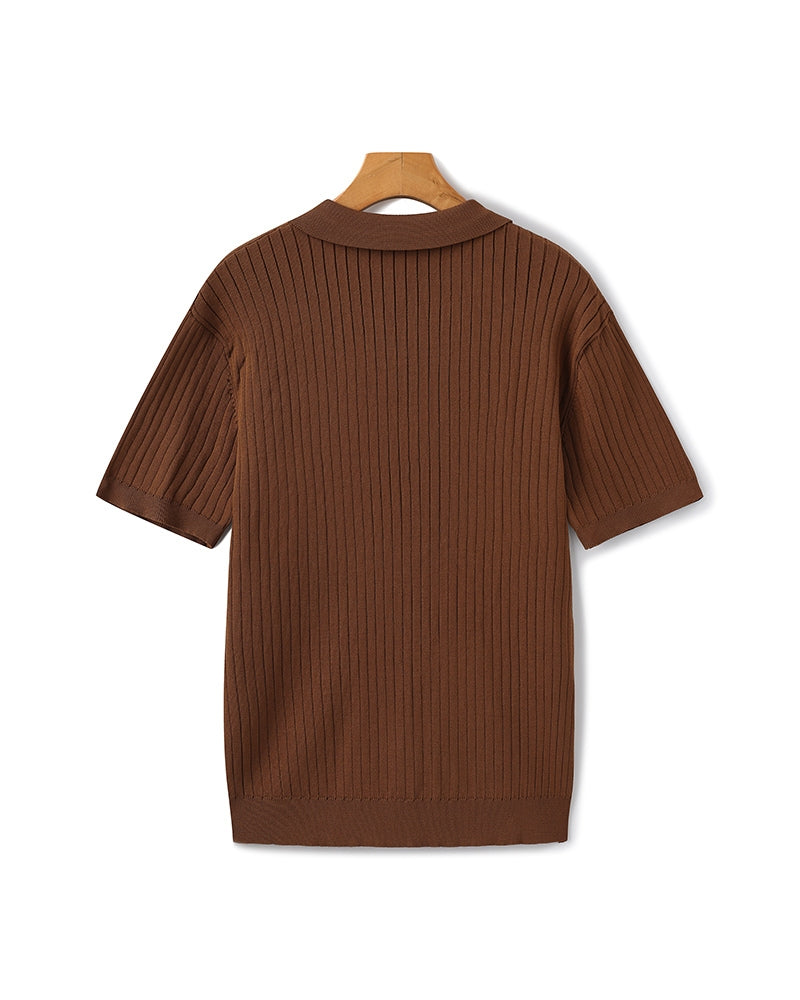 Herren Poloshirt Feinribtrikot Kurzarm Weiß