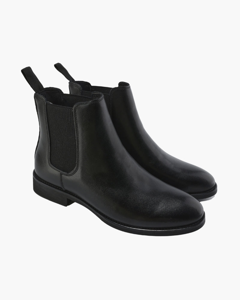Herren Chelsea-Boots Leder Schwarz - Norvielle