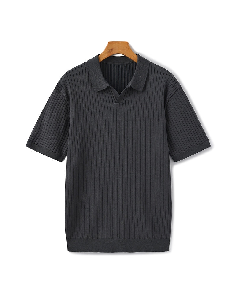 Herren Poloshirt Feinribtrikot Kurzarm Weiß