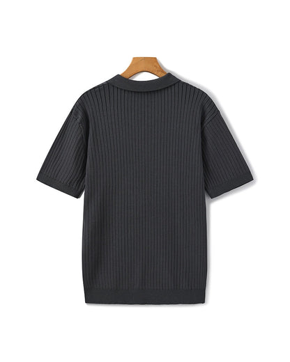 Herren Poloshirt Feinribtrikot Kurzarm Weiß