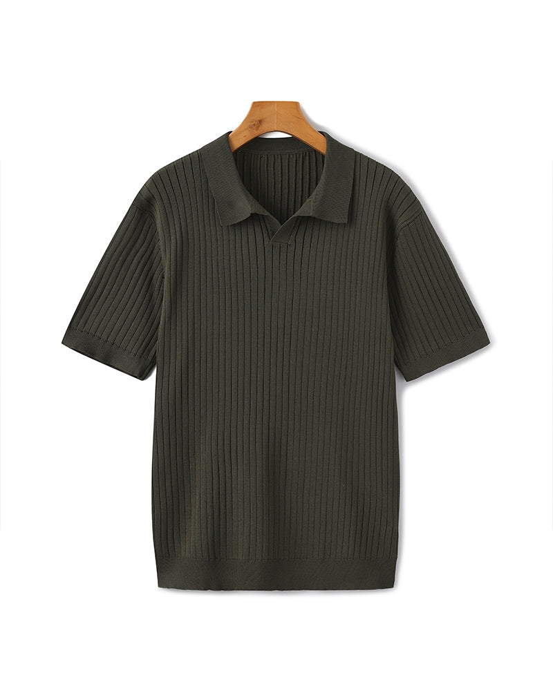 Herren Poloshirt Feinribtrikot Kurzarm Weiß